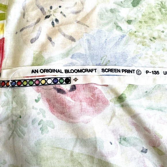 Vintage Bloomcraft Custom Made Watercolor Floral Curtains Double Wide 78"x56"(2) - Picture 5 of 7